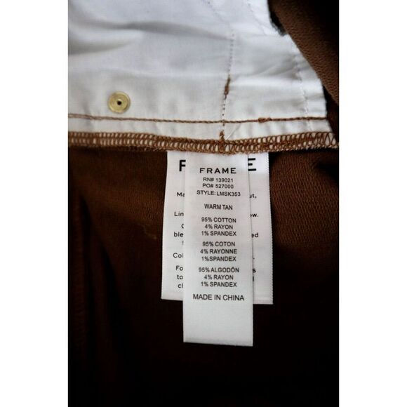 Frame Denim LMSK353 Women's Sz 26 Warm Tan/Brown Corduroy Le Mini Skirt - Picture 5 of 7